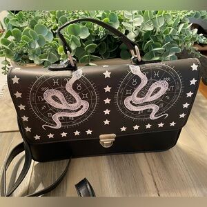 Vegan Leather Snake & Astrology Crossbody Bag